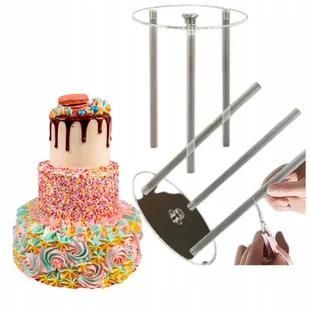 Stojak przekładka stelaż 16 cm wsporniki do tortu piętrowego 3 szt - Dodatki do ciast w proszku - miniaturka - grafika 1