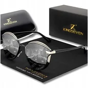 Okulary przeciwsłoneczne - Okulary Przeciwsłoneczne Damskie Kingseven Kocie Polaryzacja Uv400 + Etui - miniaturka - grafika 1