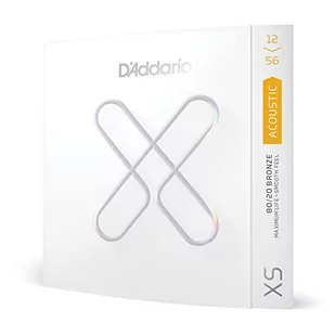 D'Addario 12-56 lekki góra/średni spód, XS 80/20 struny do gitary akustycznej powlekane brązem - Struny gitarowe  - miniaturka - grafika 1