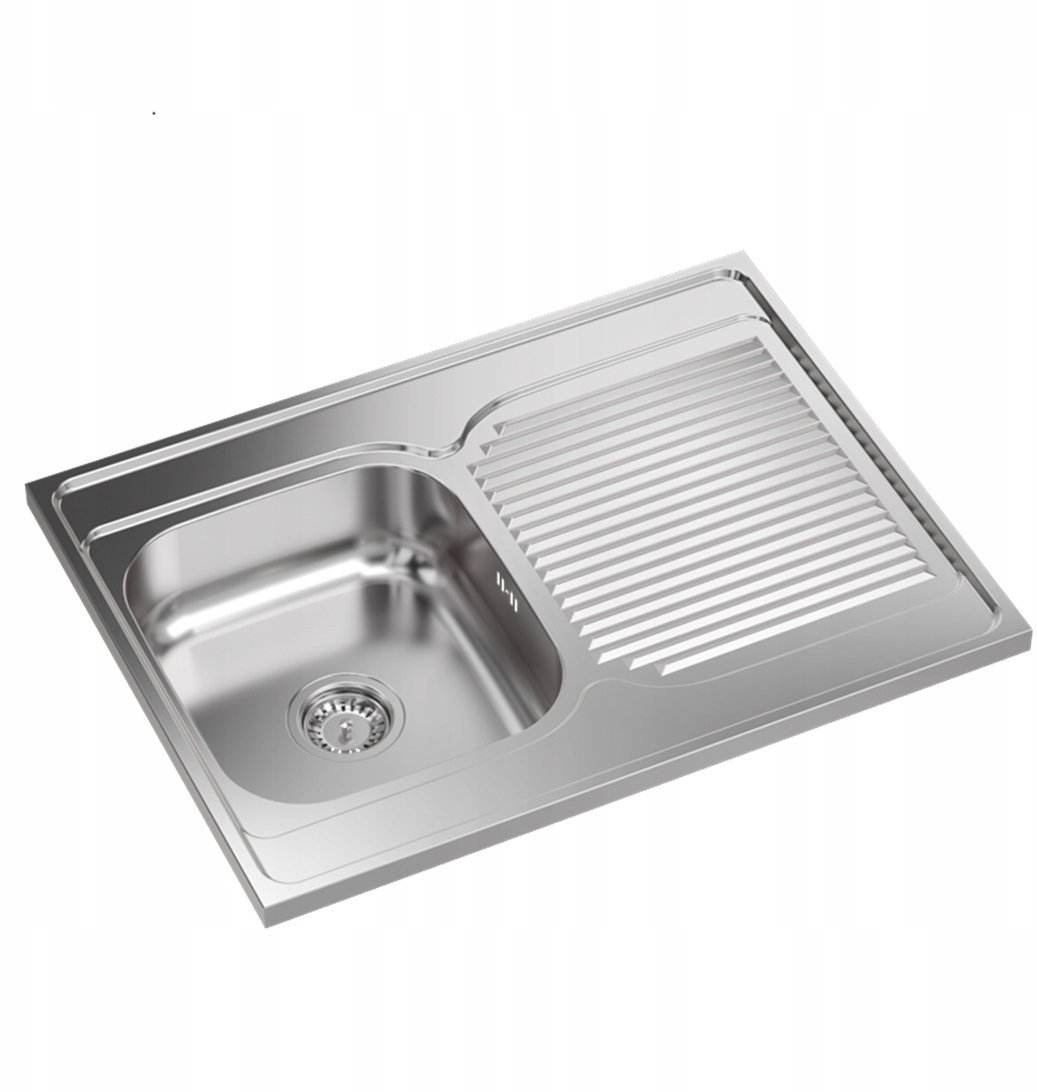 Quadron SEAN 111 SteelQ zlewozmywak nakładany sa tyna z syfonem 1-komorowy 80x60 HD111SAT8060R