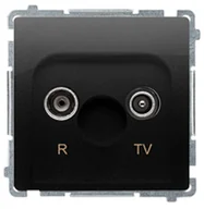 Gniazdka elektryczne - Kontakt Simon Gniazdo RTV końcowe BASIC - czarny mat - miniaturka - grafika 1