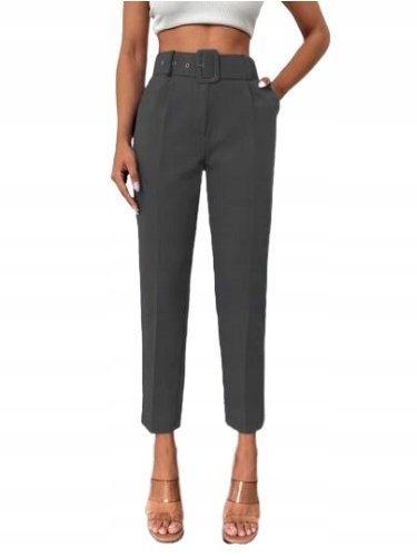 SHEIN SPODNIE DAMSKIE SZARE ELEGANCKIE 7/8 S 1JC