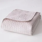 Narzuty - Narzuta 70 x 150 Pikowana Velvet Moxie Pudrowy - miniaturka - grafika 1