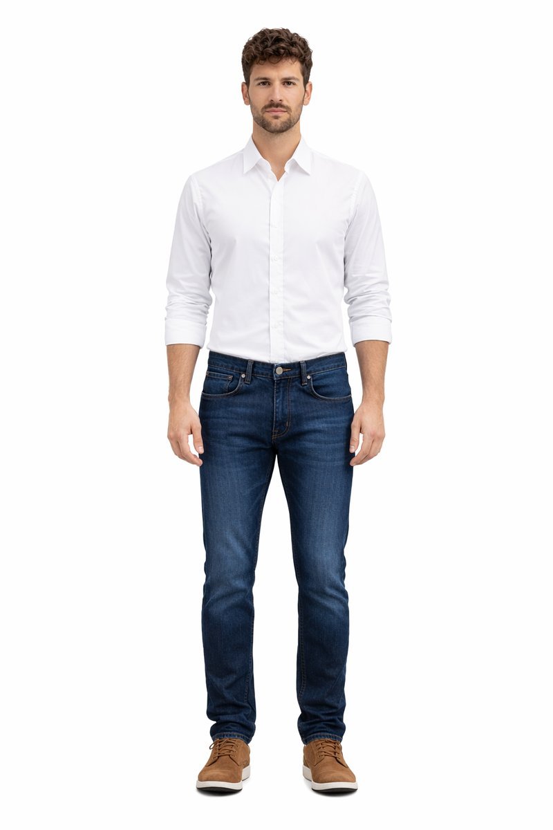 GUESS JEANS MĘSKIE SPODNIE GRANATOWE BAWEŁNIANE 30/32 I3A