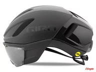 Kaski rowerowe - Kask czasowy Giro Vanquish Integrated Mips matte black gloss black - miniaturka - grafika 1