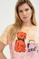 Koszulki sportowe damskie - Guess t-shirt bawełniany x Banksy - miniaturka - grafika 1