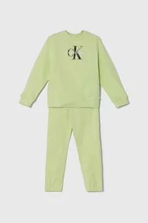 Dresy i komplety dla dziewczynek - Calvin Klein Jeans dres dziecięcy kolor zielony - grafika 1