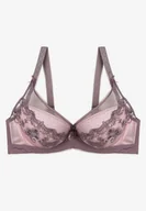 Biustonosze - Fioletowy Koronkowy Biustonosz Push Up Maddea - miniaturka - grafika 1