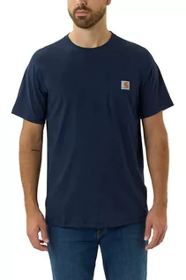 Koszulki sportowe męskie - Koszulka męska T-shirt Carhartt Force Flex Midweight Pocket S/S I26 granatowy - grafika 1