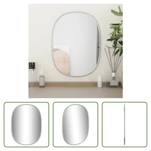 The Living Store Lustro ścienne srebrne 40x30 cm - Lustra - miniaturka - grafika 1