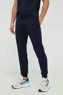 Spodnie męskie - Guess spodnie dresowe męskie kolor granatowy melanżowe - grafika 1