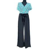 Kombinezony - ANNA FIELD Kombinezon Damski z Krótkim Rękawem Kolorowy Stylowy L - miniaturka - grafika 1