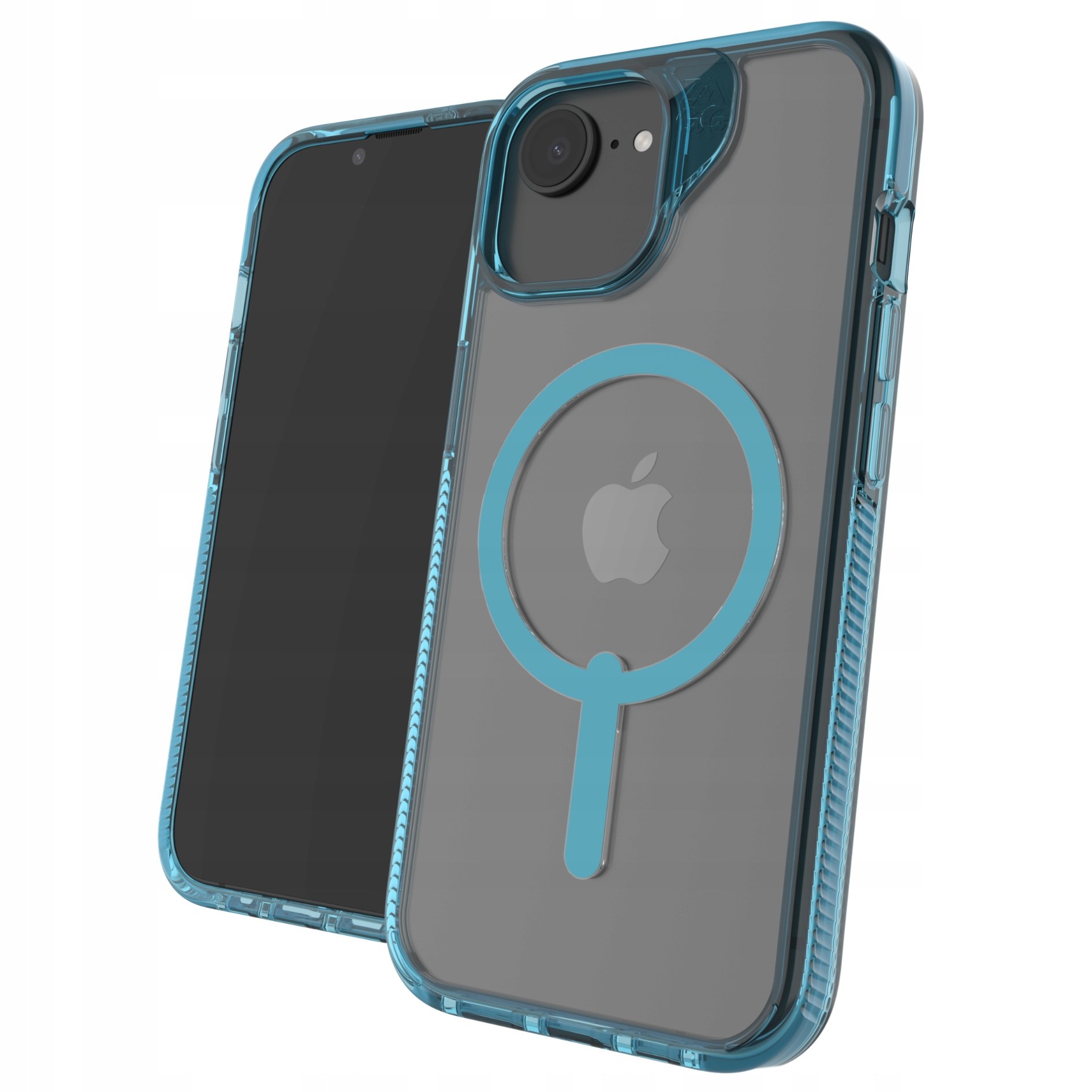 Zagg Etui Santa Cruz Snap do iPhone 16e / 15 / 14 / 13 do MagSafe, przeźroczysto-błękitne