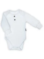 Body dla niemowląt - Niemowlęce body polo z długim rękawem białe Nicol,r.68 - miniaturka - grafika 1