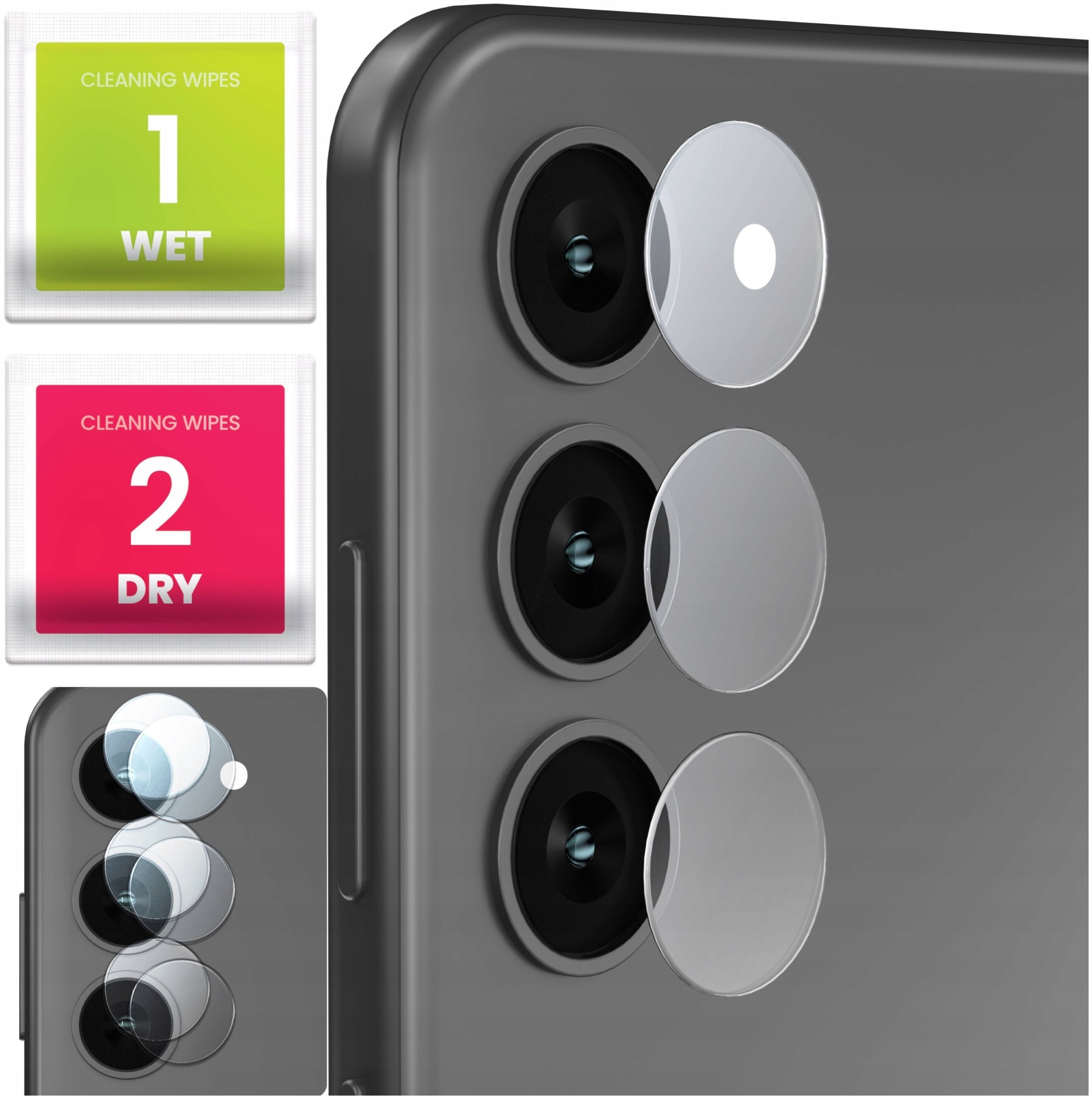 2-PAK Szkło Na Aparat Do Samsung Galaxy S23 Hartowane, Na Obiektyw, 9H