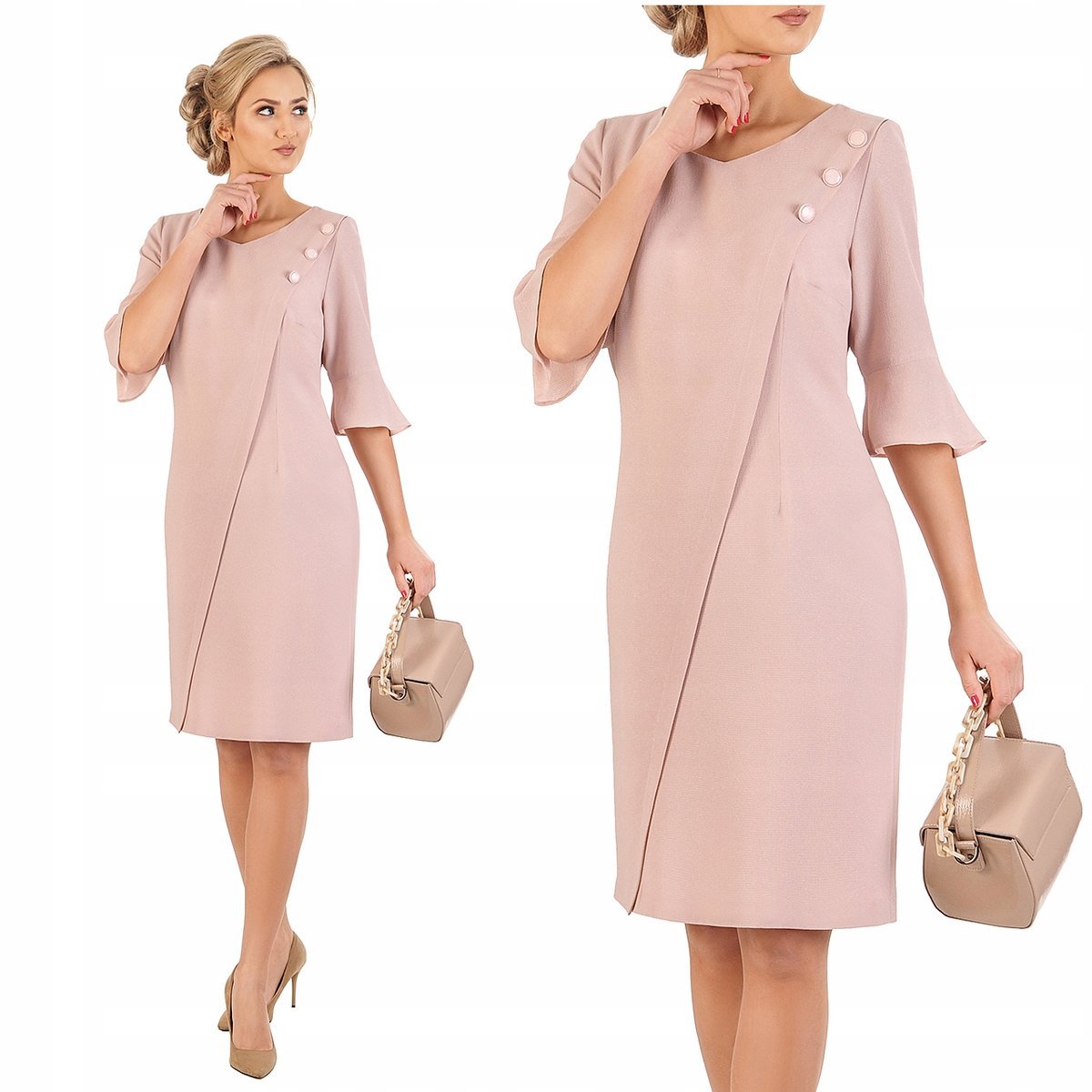 Sukienka Greta 48 wizyta wesele komunia wizytowa