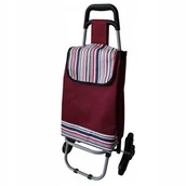 Torby i wózki na zakupy - WÓZEK NA ZAKUPY PRAKTYCZNA TORBA NA KÓŁKACH SKŁADANA LEKKA DUŻA 30L BORDOWA - miniaturka - grafika 1