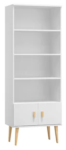 Regał drewniany Venuci drzwiczki 79 cm biały - Regały - miniaturka - grafika 1