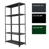 Szafy i regały magazynowe - Regał metalowy 175 x 90 x 30 cm 5p czarny skręcany - miniaturka - grafika 1