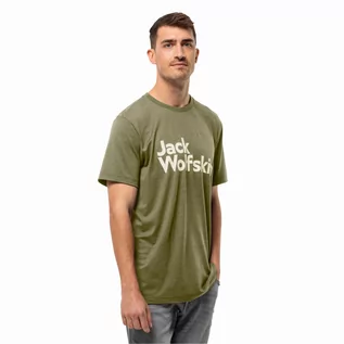 Koszulki męskie - Męska koszulka Jack Wolfskin BRAND T M bay leaf - S - grafika 1