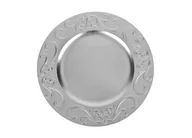 Talerze - Witek Home Witek Home Talerz ozdobny 33cm srebrny 148122 - miniaturka - grafika 1