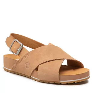 Timberland Sandały MalibuWaves Basic X Strap TB0A41MQCW81 Medium Beige Suede - Sandały damskie - miniaturka - grafika 1