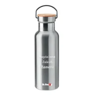 Butelki termiczne - Butelka termiczna  Dr.Bacty Iris 500 ml - srebrna- personalizowana grawerem - miniaturka - grafika 1