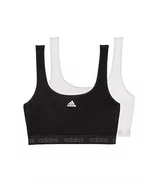 Biustonosze - adidas Biustonosz Crop (2 sztuki), czarny/biały, L - miniaturka - grafika 1