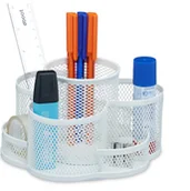 Przyborniki na biurko - relaxdays Obrotowy uchwyt na długopis z 7 przegrodami - miniaturka - grafika 1