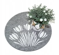 Obrusy i serwetki - Podkładka Filcowa Dekoracyjna na Stół Pod Talerz Tulipany 30cm Szary - miniaturka - grafika 1