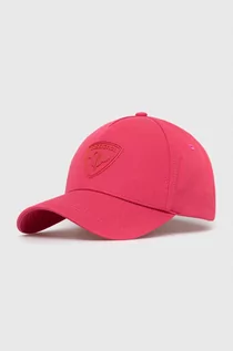 Czapki męskie - Rossignol czapka z daszkiem bawełniana kolor różowy z aplikacją - grafika 1