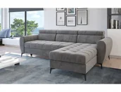 Narożniki - Uniwersalny narożnik z funkcją spania Bjorn szary z zagłówkami - miniaturka - grafika 1