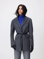 Marynarki i żakiety damskie - Reserved - Marynarka oversize z wełną - ciemnoszary - miniaturka - grafika 1