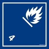 Systemy ekspozycyjne i znaki informacyjne - MB016 MATERIAŁY WYTWARZAJĄCE W KONTAKCIE Z WODĄ GAZY ZAPALNE, FN - FOLIA SAMOPRZYLEPNA; (100X100MM) - miniaturka - grafika 1