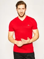 Koszulki męskie - Lacoste T-Shirt TH6710 Czerwony Regular Fit - miniaturka - grafika 1