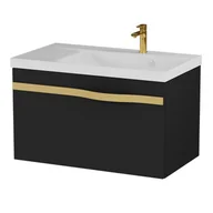 Szafki łazienkowe - Szafka łazienkowa pod umywalkę Krofam Vog 60 cm czarny mat 159-0054 - miniaturka - grafika 1
