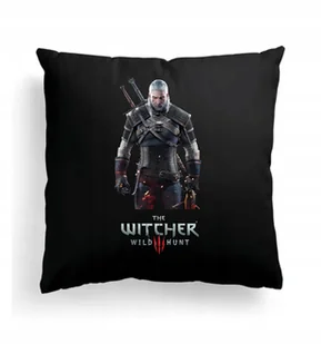Foto Poduszka Czarna Wiedźmin Witcher + IMIĘ 3 - Poduszki dekoracyjne - miniaturka - grafika 1