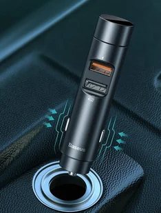 Baseus Transmiter FM Bluetooth 5.0 ładowarka samochodowa 2x USB 3 A 18 W PPS Quick Charge 3.0 AFC FCP szary (CCNLZ-C0G) - Ładowarki samochodowe - miniaturka - grafika 17