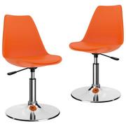 Krzesła - vidaXL Obrotowe krzesła stołowe, 2 szt., pomarańczowe, sztuczna skóra - miniaturka - grafika 1