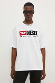 Koszulki męskie - Diesel t-shirt bawełniany T-BOXT-DIV męski kolor biały z aplikacją A14943.0GRAI - miniaturka - grafika 1
