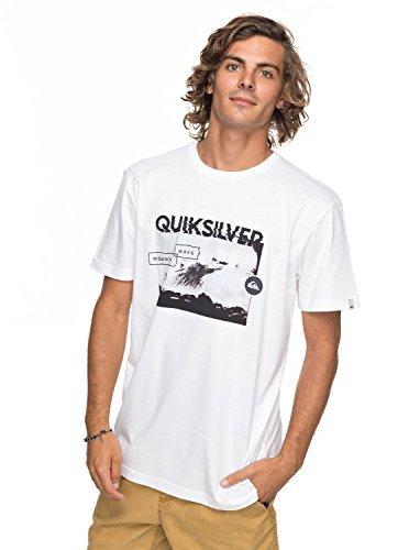 Quiksilver Męski Ssclablackhoriz M Tees Wb0 Screen Tee biały Bright White - Solid M