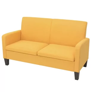 vidaXL Sofa 2-osobowa, żółta, 135 x 65 76 cm - Sofy i kanapy - miniaturka - grafika 1