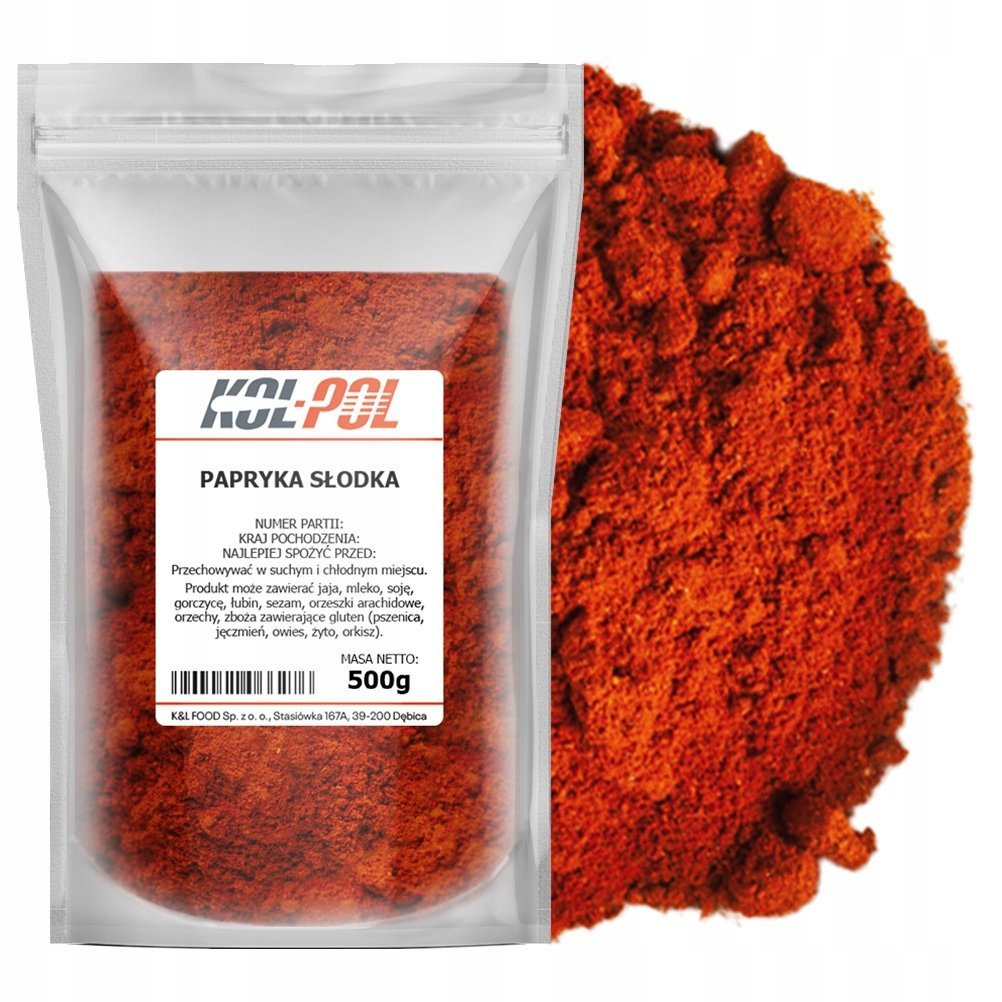 PAPRYKA SŁODKA MIELONA 500g Czerwona aromatyczna naturalna jakość Kol-Pol