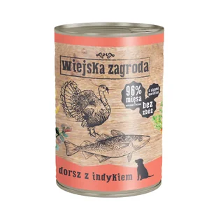 Alpha Spirit Wiejska Zagroda Dorsz z indykiem 12x400g 37570-uniw - Mokra karma dla psów - miniaturka - grafika 1
