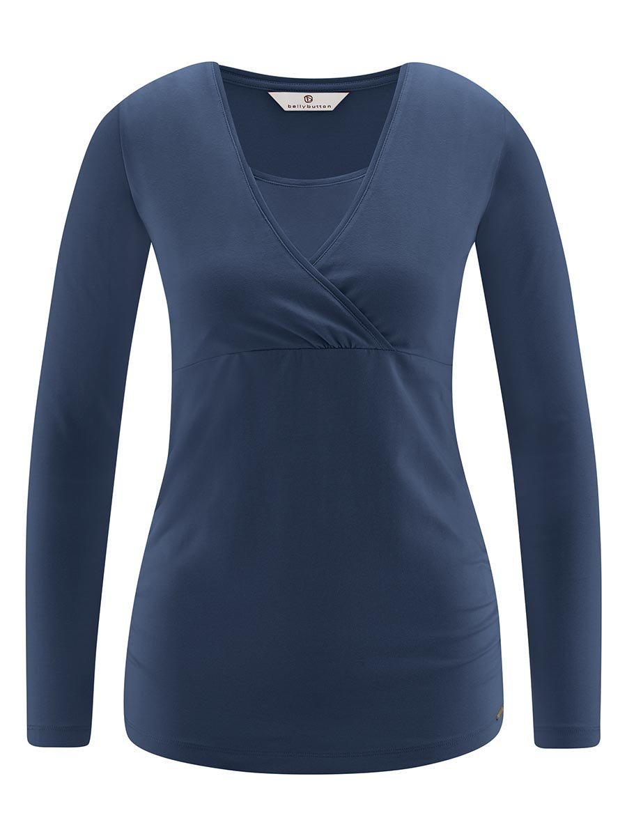 Damska bluzka z długim rękawem granatowa Bellybutton Maternity, r.S