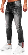 Spodnie męskie - Czarne spodnie jeansowe męskie slim fit Denley MP0106N - miniaturka - grafika 1
