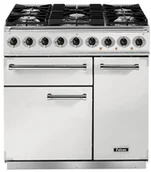 Kuchenki gazowo-elektryczne - Kuchnia gazowo-elektryczna FALCON Deluxe 90 Biały szczotkowany nikiel - miniaturka - grafika 1