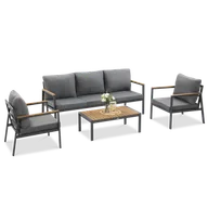 Meble ogrodowe - Zestaw mebli ogrodowych EDISON CAFFE Dark Grey - Focus Garden - miniaturka - grafika 1