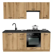 Meble kuchenne - Zestaw Mebli Kuchennych Presto 200 Cm Płyta Laminowana Dąb Evoke/Dąb Evoke - miniaturka - grafika 1