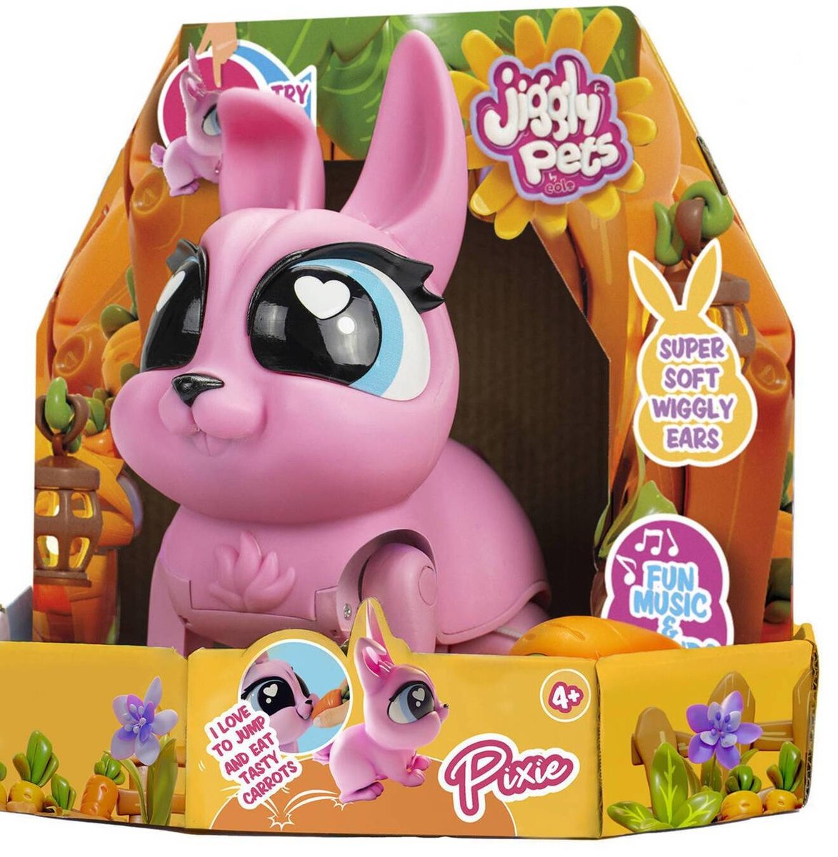 Jiggly Pets Pixie INTERAKTYWNY KRÓLIK KRÓLICZEK MARCHEWKA DŻWIĘKI SKACZE